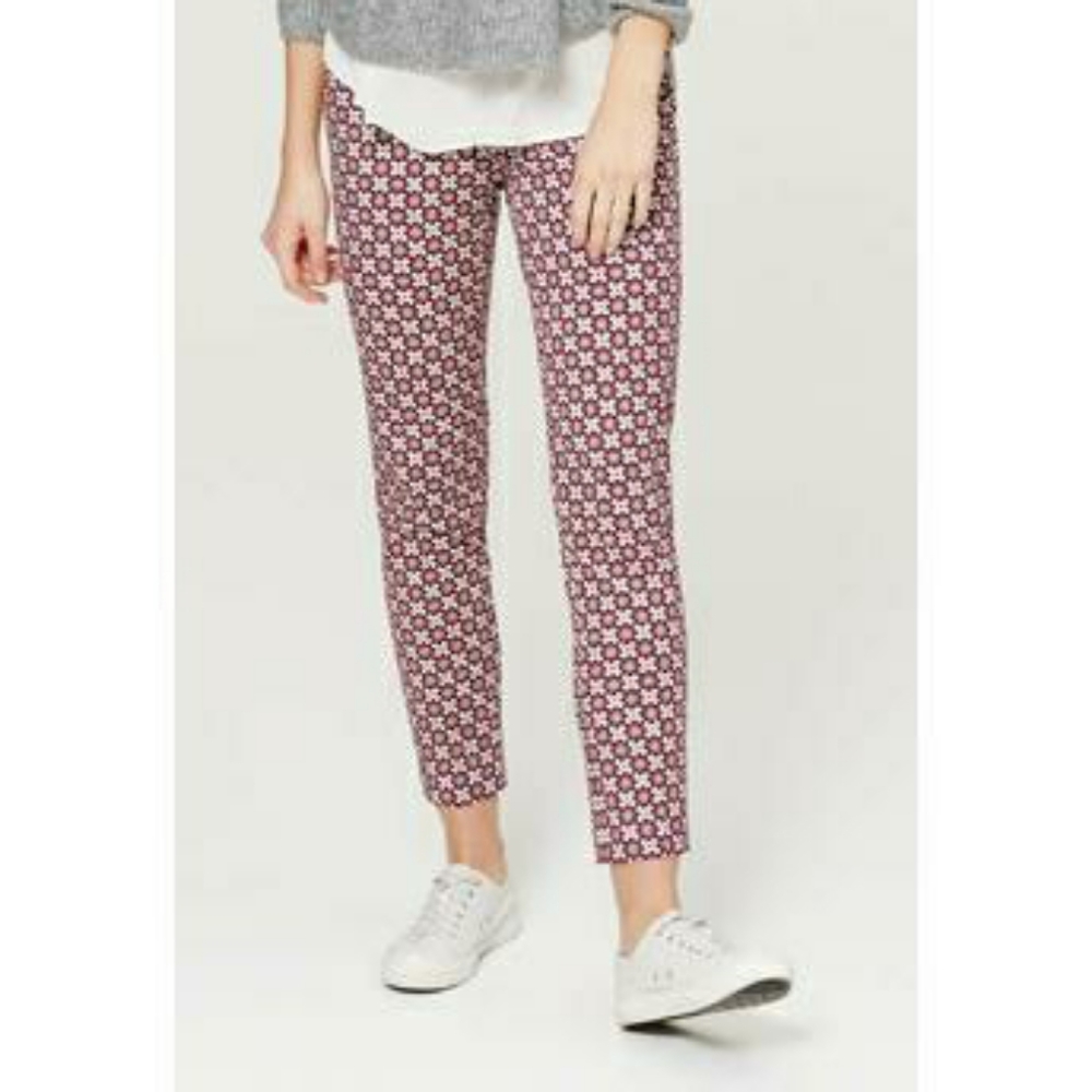 LOFT Pink Print Julie Skinny Pants Size 10 Floral - Picture 13 of 13